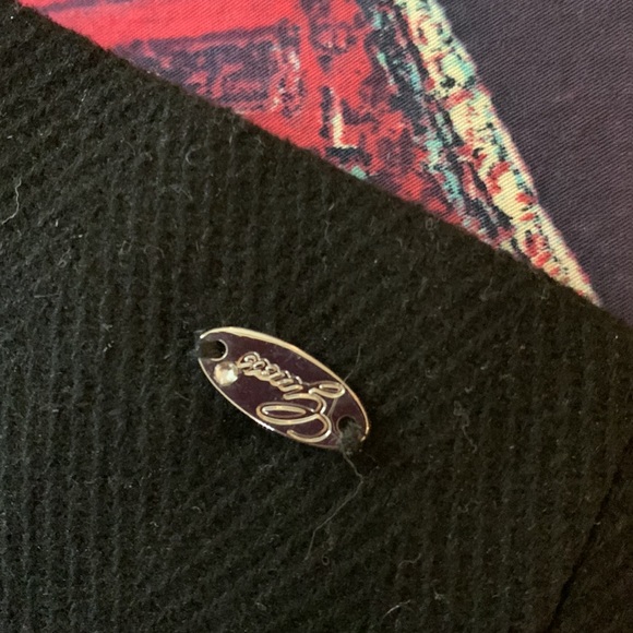 GUESS BLACK COAT/JACKET SZ M /w BELT LARGE COLLAR WOOL BLEND- POCKETS SNAP CLOSE - Picture 11 of 11